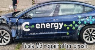 Good repair. 👏👏👏👏 Tesla M3 after crash. 💥